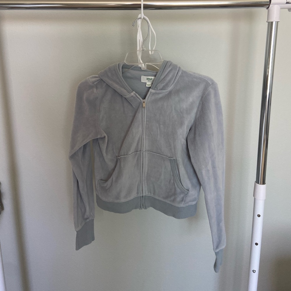Aerie velvet cropped hoodie